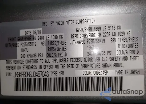 2018 Mazda Cx-5 Grand Touring z USA, uszkodzony, nr VIN JM3KFBDM8J0457048